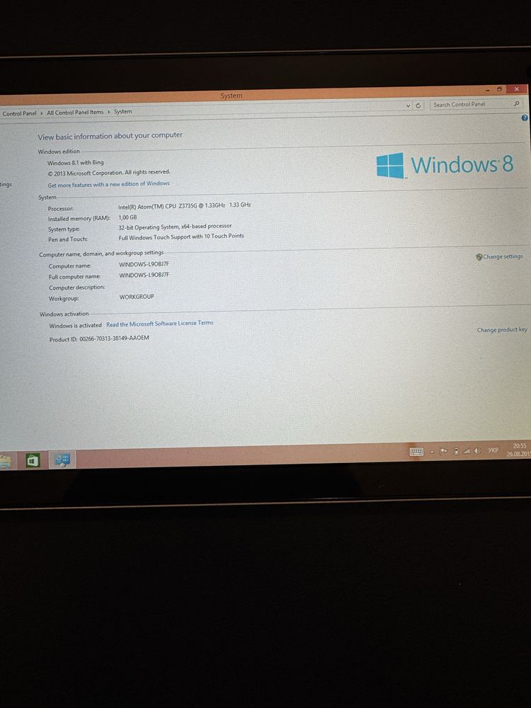 Продаю Windows 8 планшет Dell Venue 8 Pro 1/32 Intel Z3735