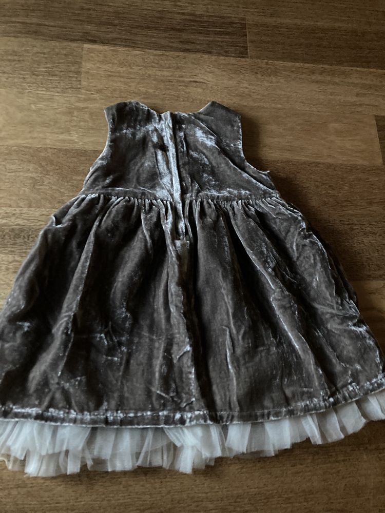 Sukienka welurowa,wizytowa H&M 9-12 miesięcy,rozm.80