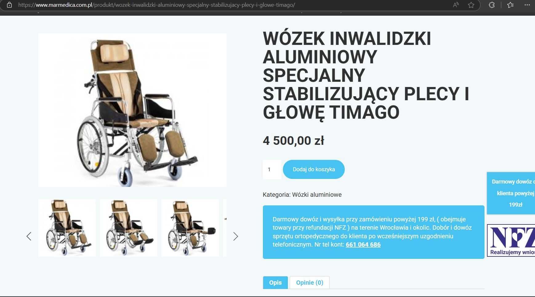 wozek inwalidzki specjalny Timago ALH 008