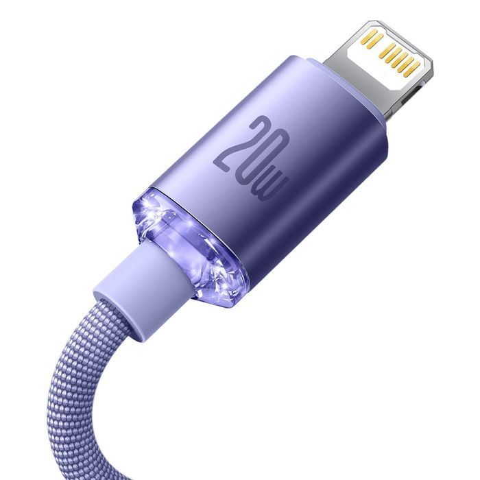 Baseus kabel przewód USB Typ C - Lightning 20W 1,2m fioletowy