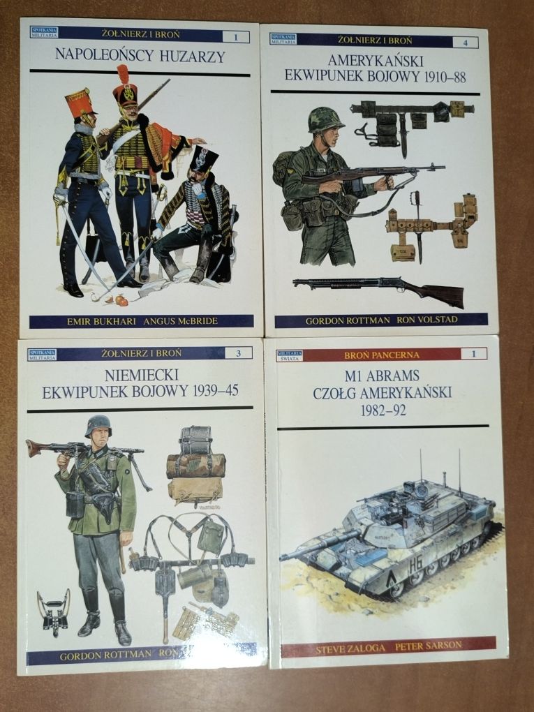 4 książki Niemiecki Amerykański ekwipunek bojowy M1 Abrams czołg