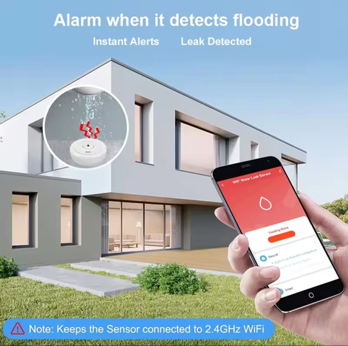 Czujnik zalania WiFi - Smart Home z Alarmem