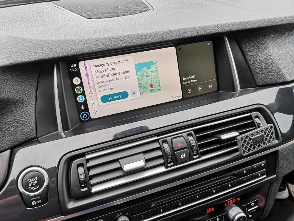 Moduł Android Auto Carplay bmw F10 NBT kamera cofania na fabr. ekranie