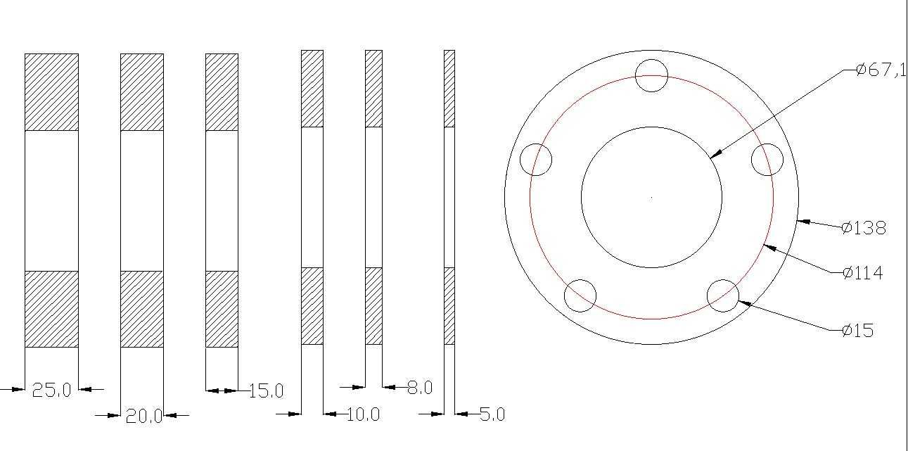 DYSTANS DYSTANSE  5x114,3  ∅67,1   ∅66,1  różne grubości