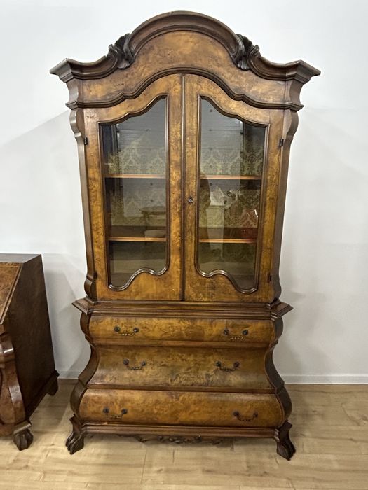 Witryna barokowa orzech witryna chippendale piekny stan