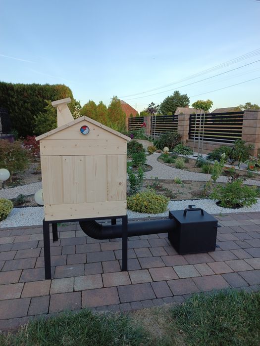 Wędzarnia ogrodowa, domowa, drewniana, wędzarnik, wędzok - zestaw