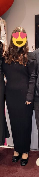 Dzianinowa sukienka H&M czarna XXL , półmetek, studniówka