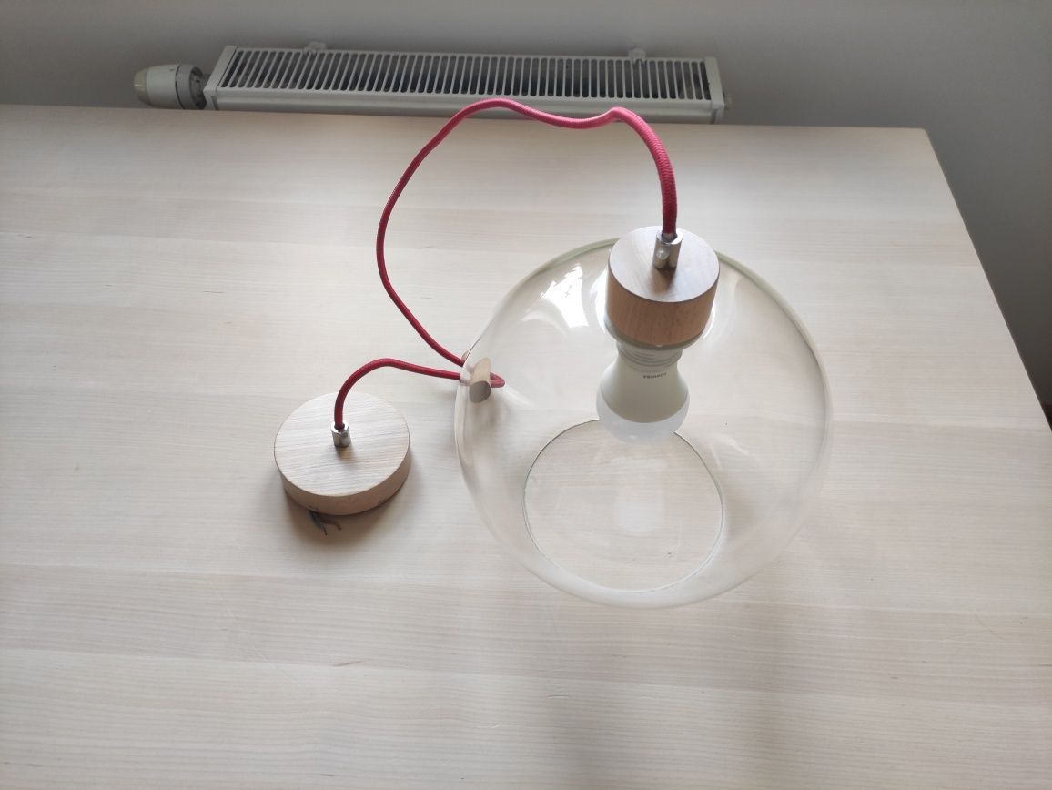 Lampa wisząca kula szklana
