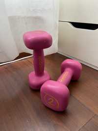 Halteres 2kg Reebok rosa (conjunto de 2)