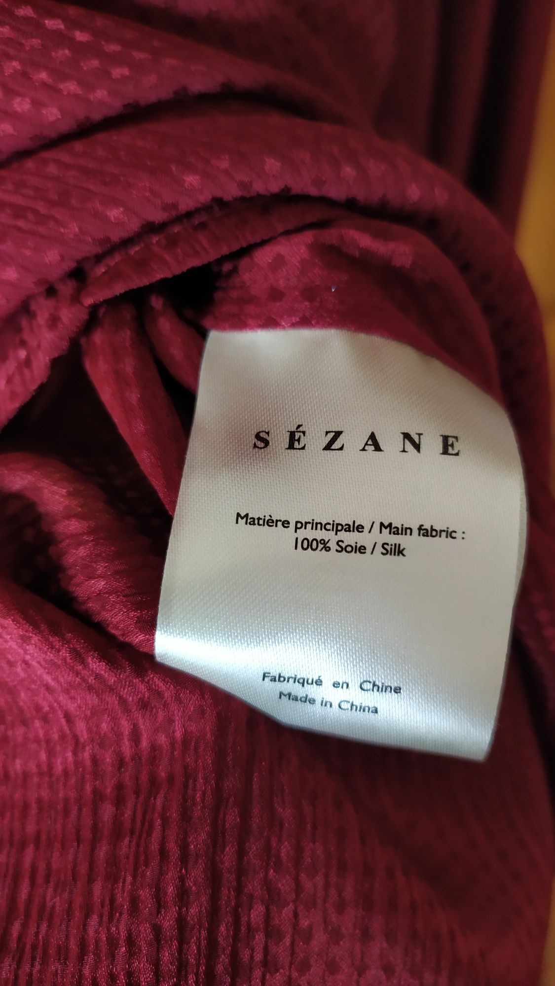 Camisa de seda marca Sézane, tamanho 34
