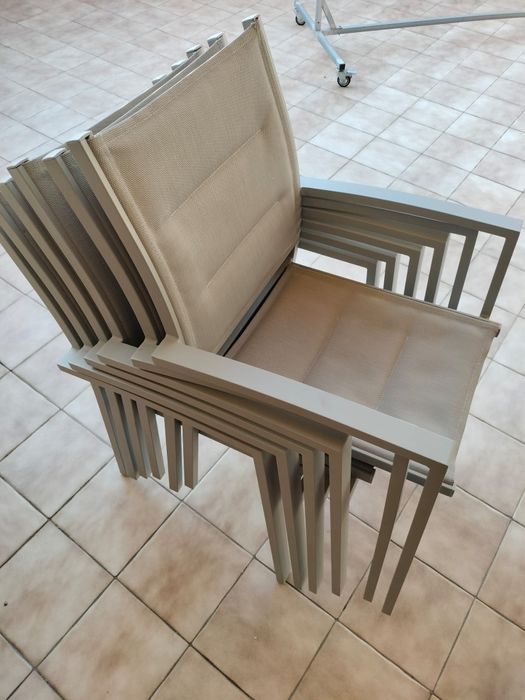 Conjunto 6 Cadeiras exteriores com braços ALLURE cinza