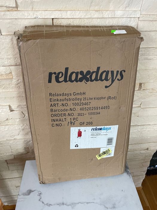 Wózek na zakupy Relaxdays czerwony poliester