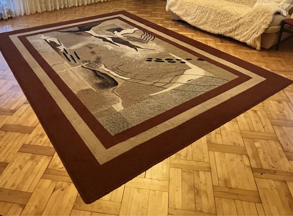 bordowy duży dywan 200x350