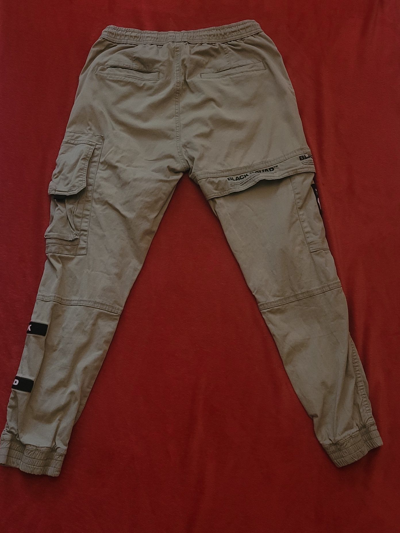 Męskie spodnie cargo Black Squad z kieszeniami, styl militarny, r. M