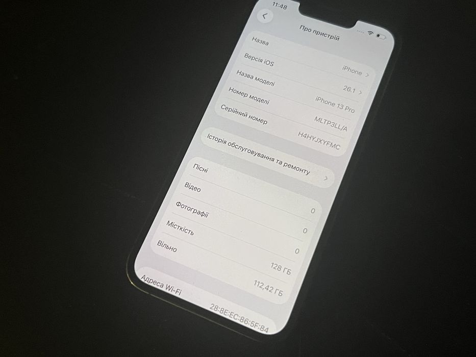 Iphone 13 pro graphite, 128gb