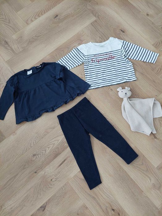 Zestaw 2 bluzki + legginsy Zara Tao Tape à l'oeil 12-18m. 86 cm