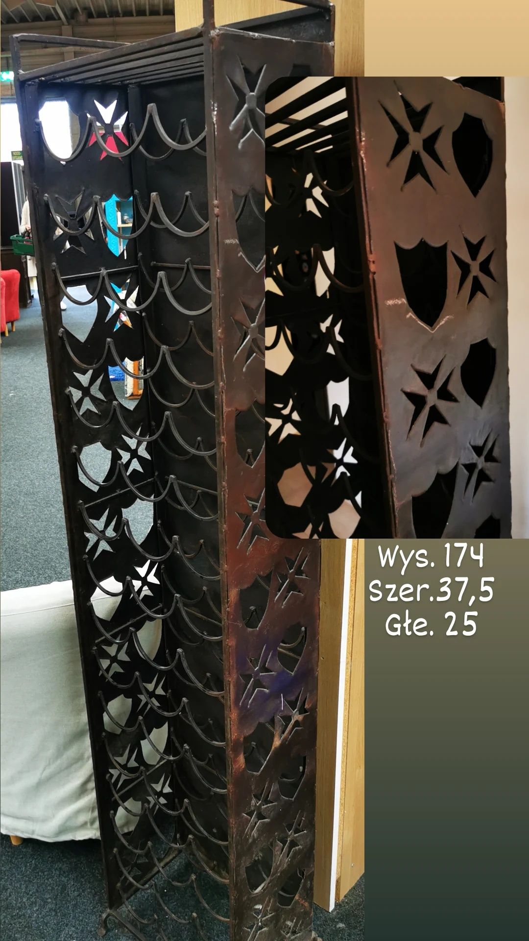 Sprzedam regał na wino wys. 174 szer. 37,5
