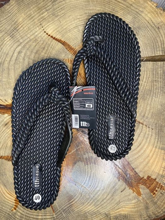 Nowe buty klapki japonki czarne casual TTH 38 na lato wakacje