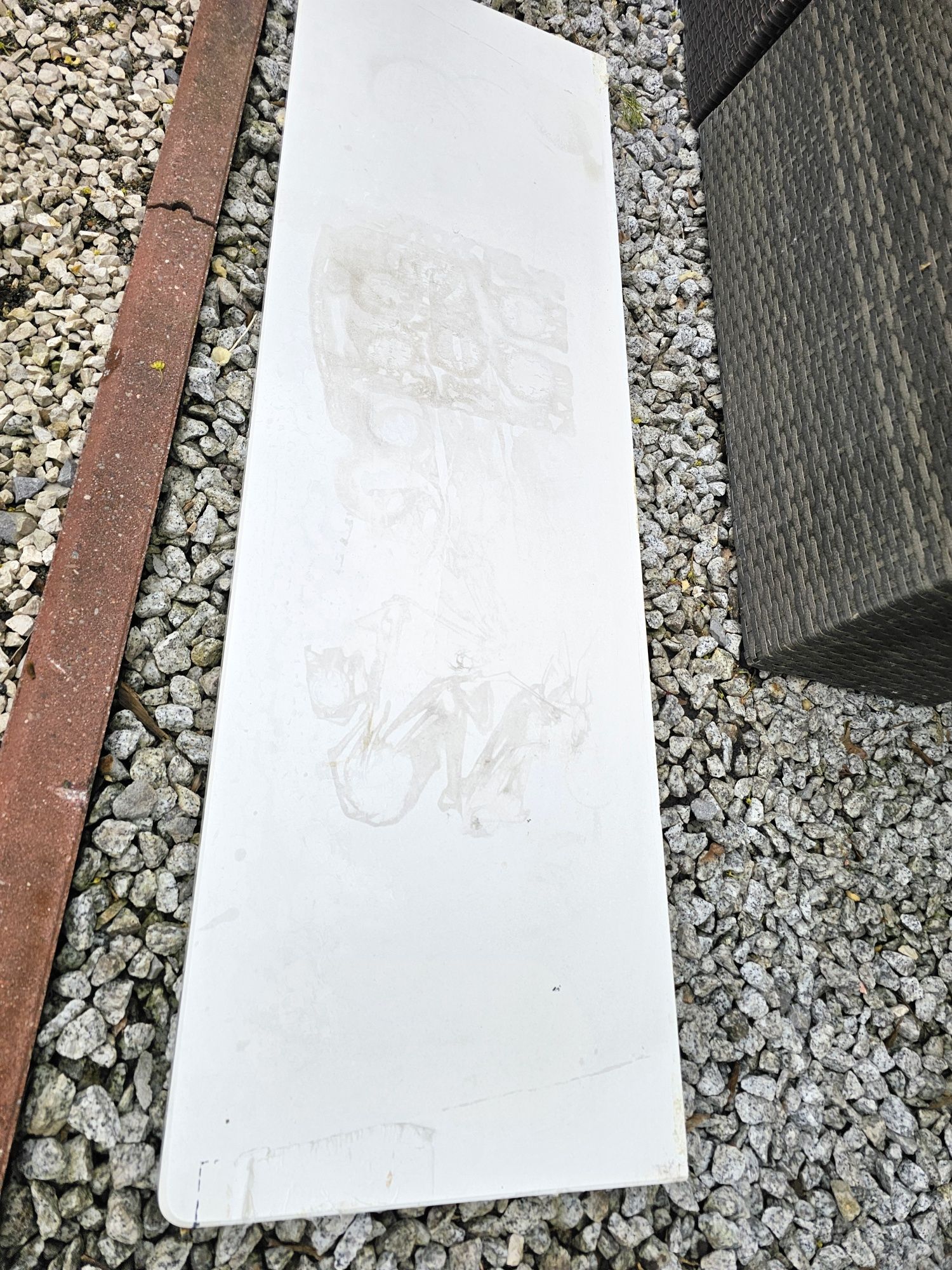 parapet kamień naturalny, biały marmur 119x37x2 cm