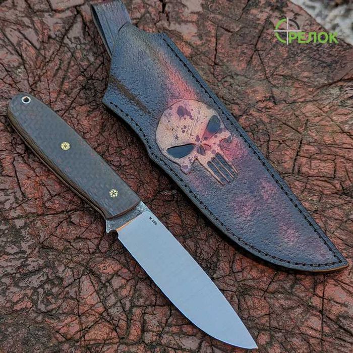 Нож ручной работы арт. 04933 сталь N690, карбон