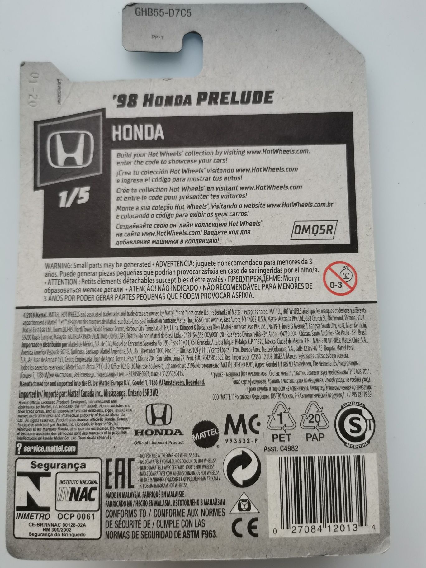 Hot Wheels 98 Honda Prelude