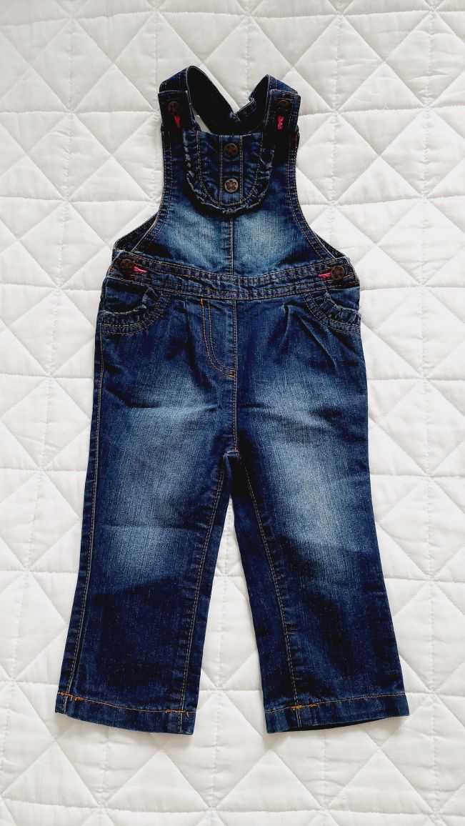 Spodnie jeansowe ogrodniczki George 80-86