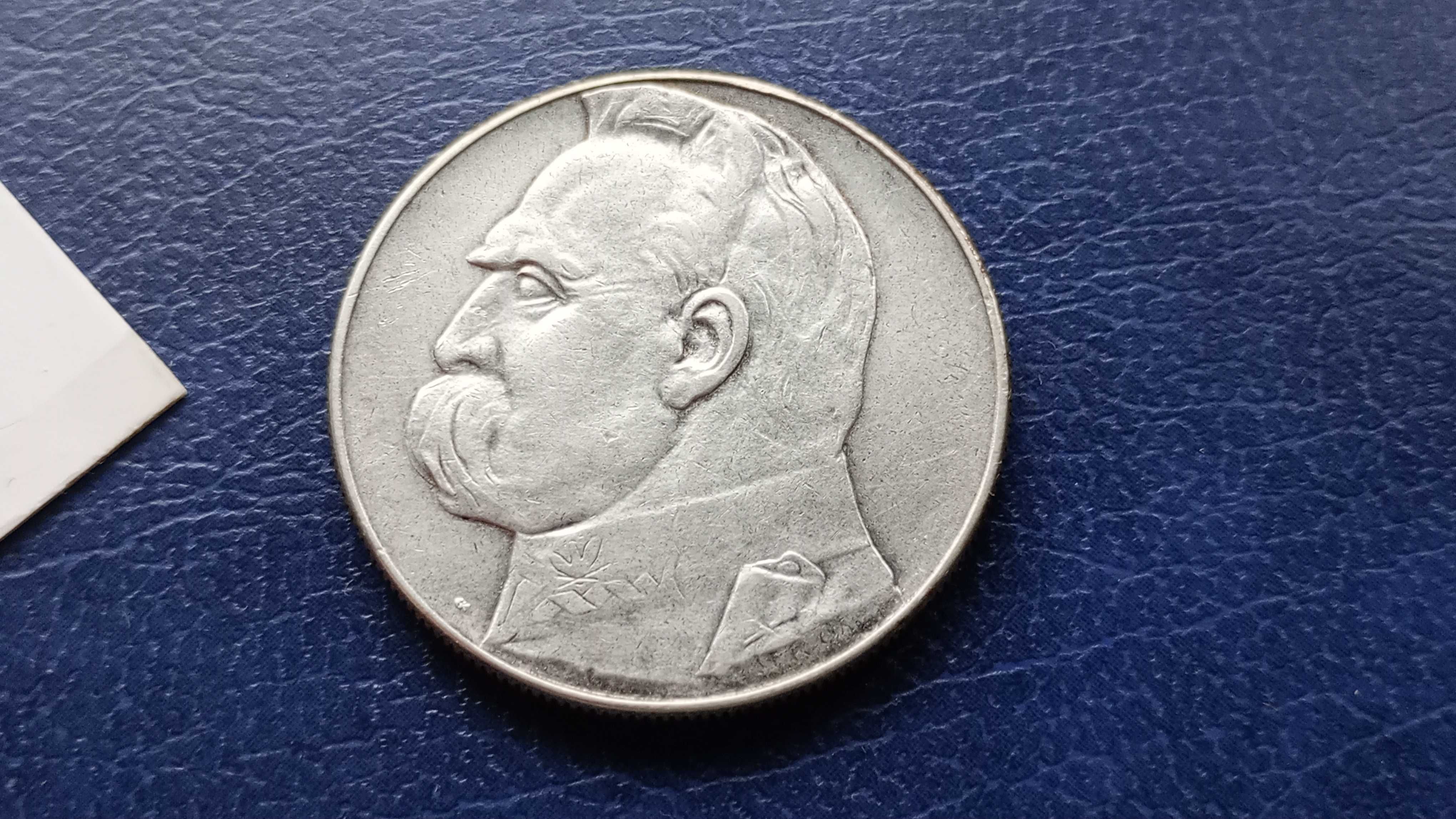 Stare monety 10 złotych 1938 Józef Piłsudski 2RP srebro