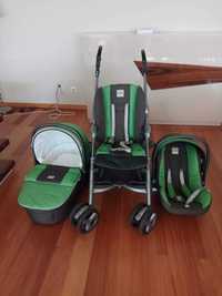 Trio Inglesina Verde - Carro de bebé, alcofa e cadeirinha auto