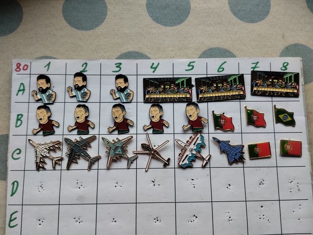 Pins do Cristiano e Messi e outros