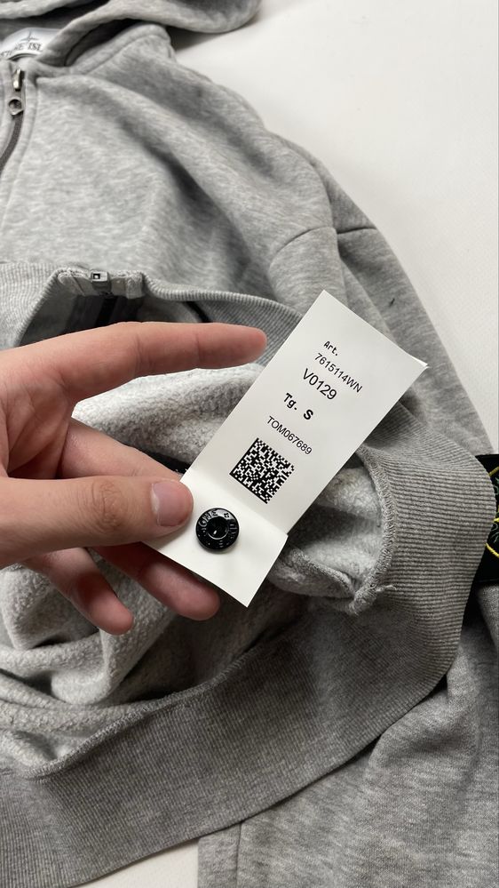 Зип худи Stone island серый S