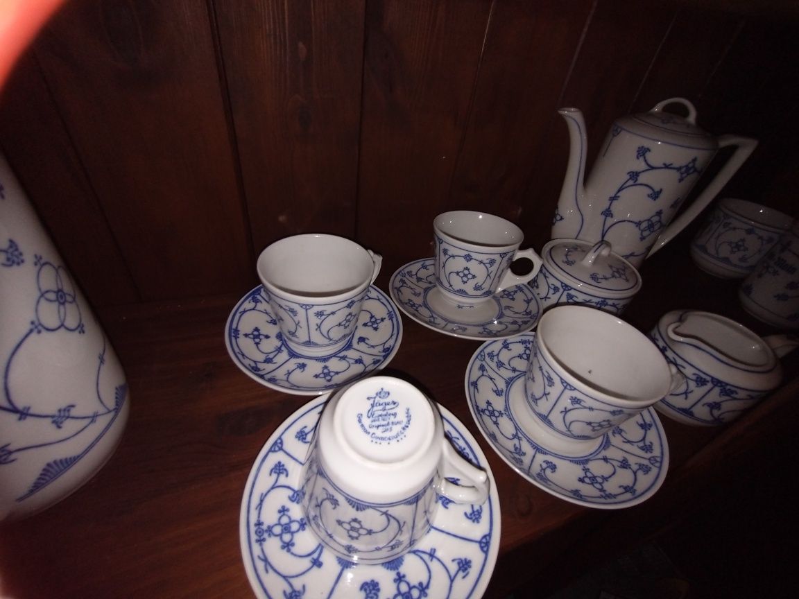 Zestaw porcelany Jager 11 sztuk. wzór antyczny słomkowy