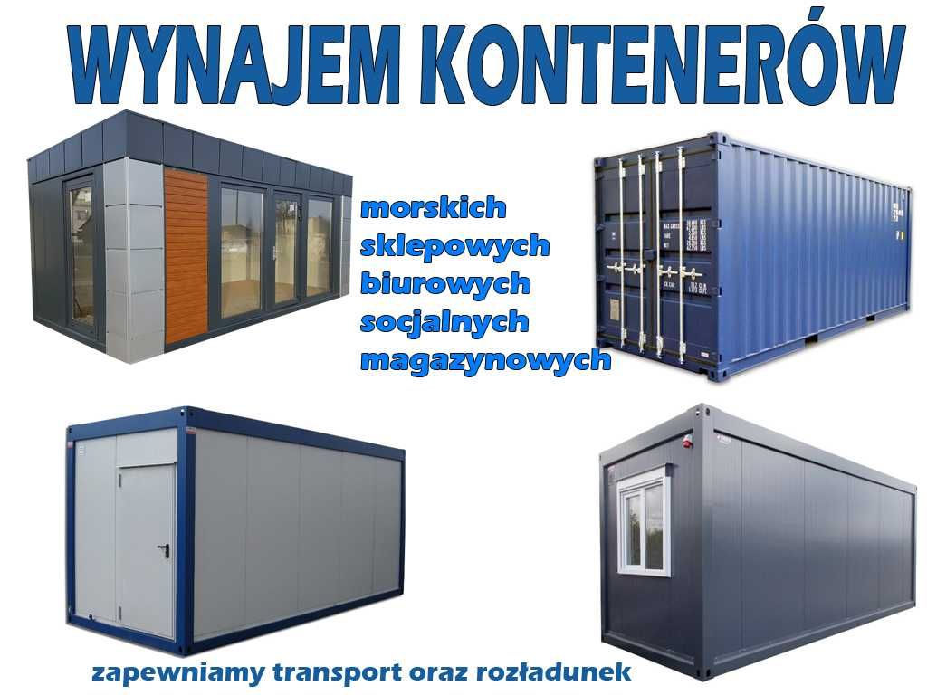 Wynajem kontenerów biurowych socjalnych magazynowych morskich