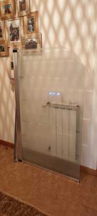 Porta / resguardo banheira vidro temperado com abertura basculante