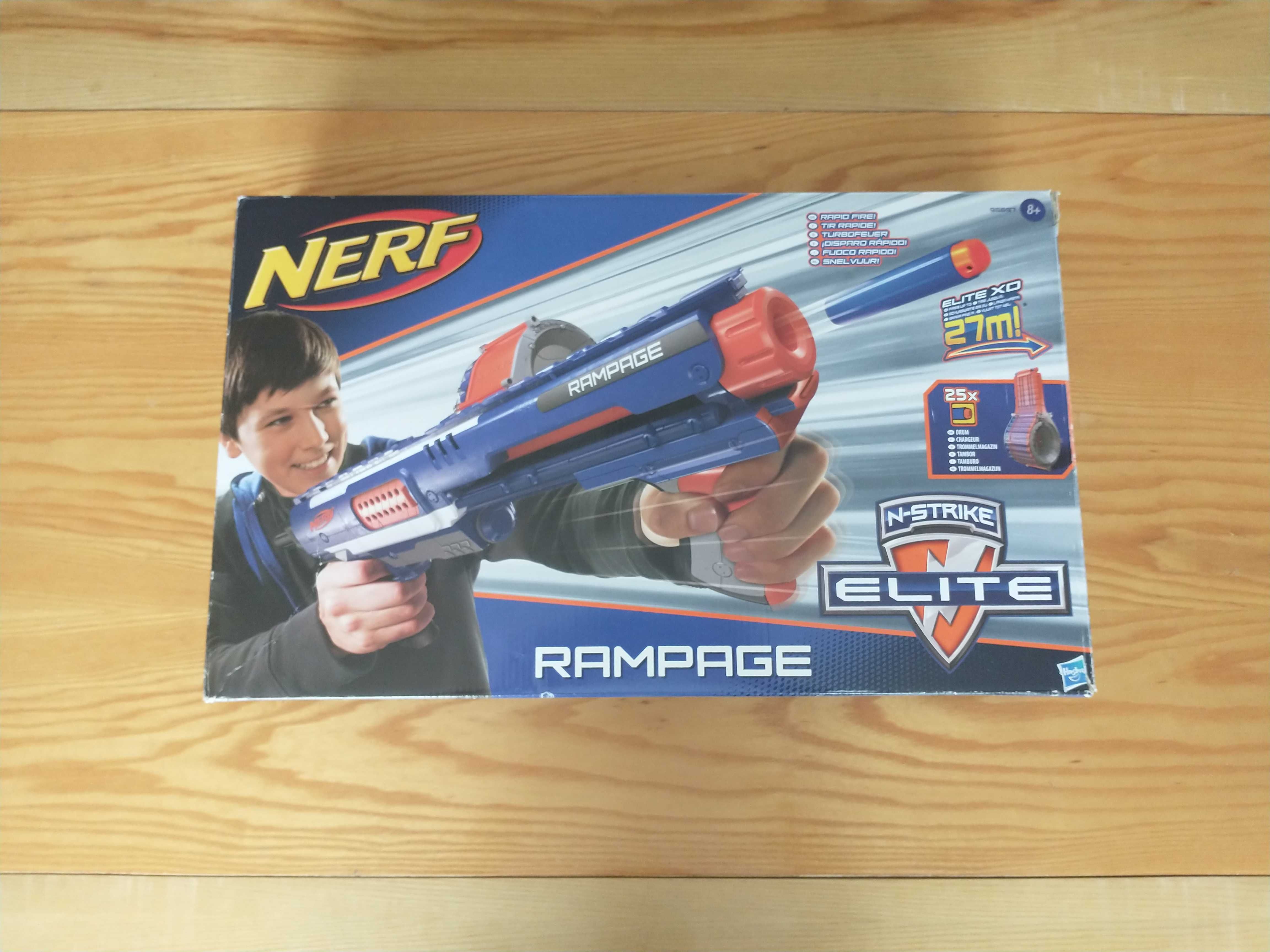 Wyrzutnia Nerf Rampage z magazynkiem i pudełkiem