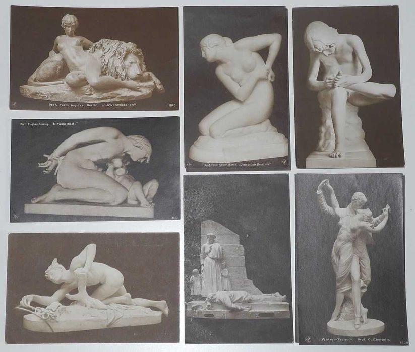 MUZEUM - zestaw 29 starych pocztówek z eksponatami