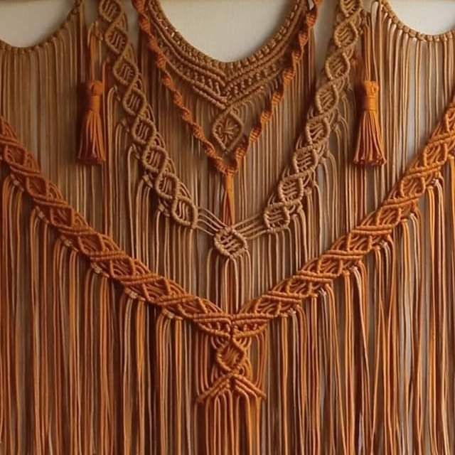 Painel macrame Grand-Castanho