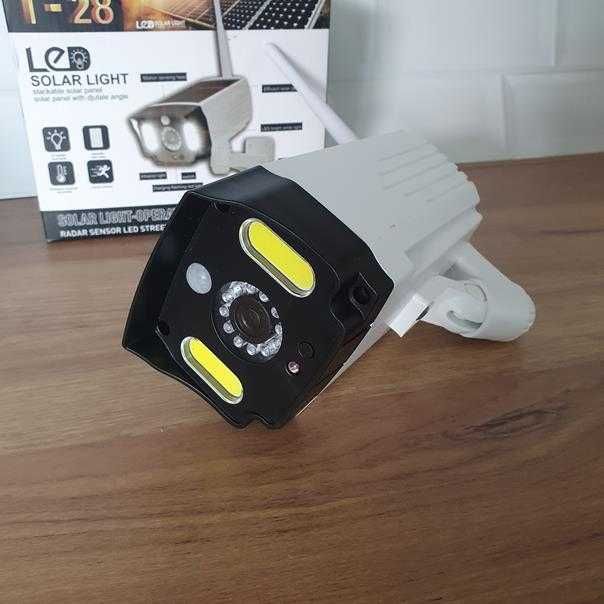 Kamera monitoringu atrapa z lampą led 2w1 czujnik ruchu 20w led cob