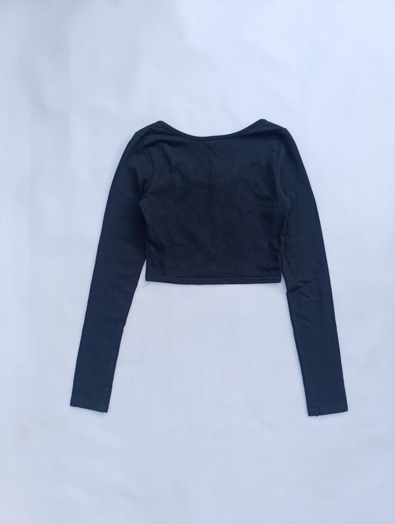 Czarna bluzka H&M XS damska crop top
