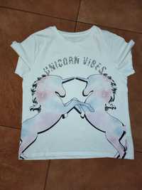 Koszulka t-shirt bluzka unicorn brokat 140/146