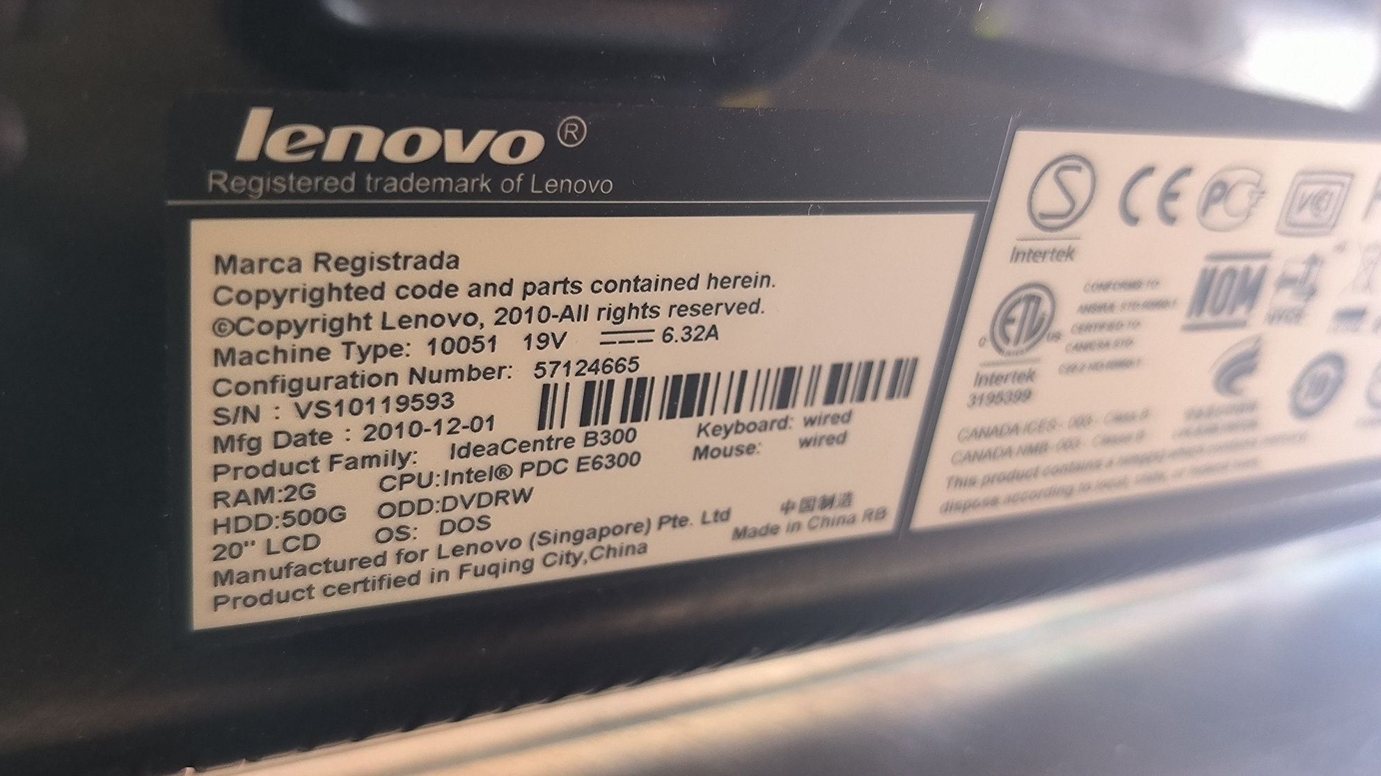 Моноблок Lenovo IdeaCentre B300