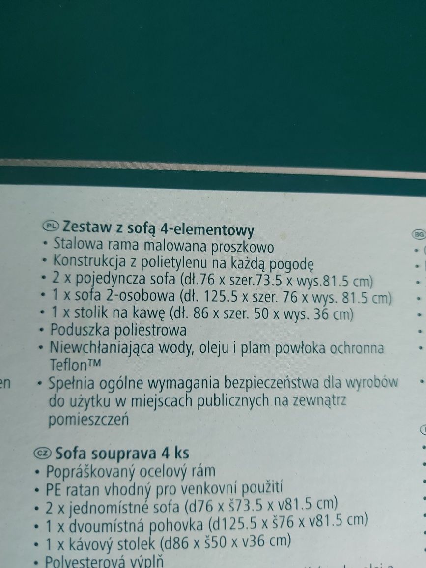 nowe meble rattanowe ogrodowe sofa stolik fotele