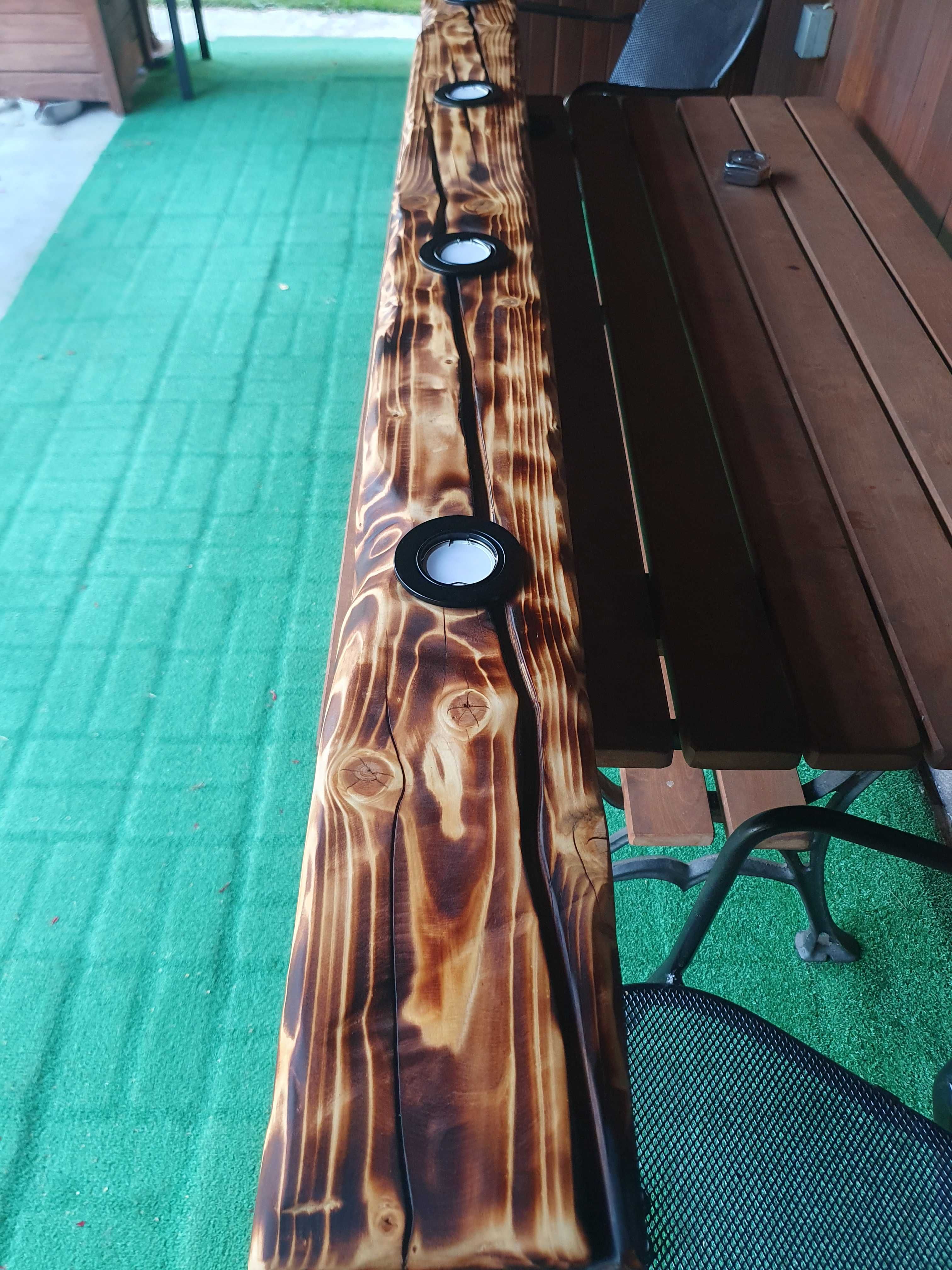 Lampa z belki drewnianej