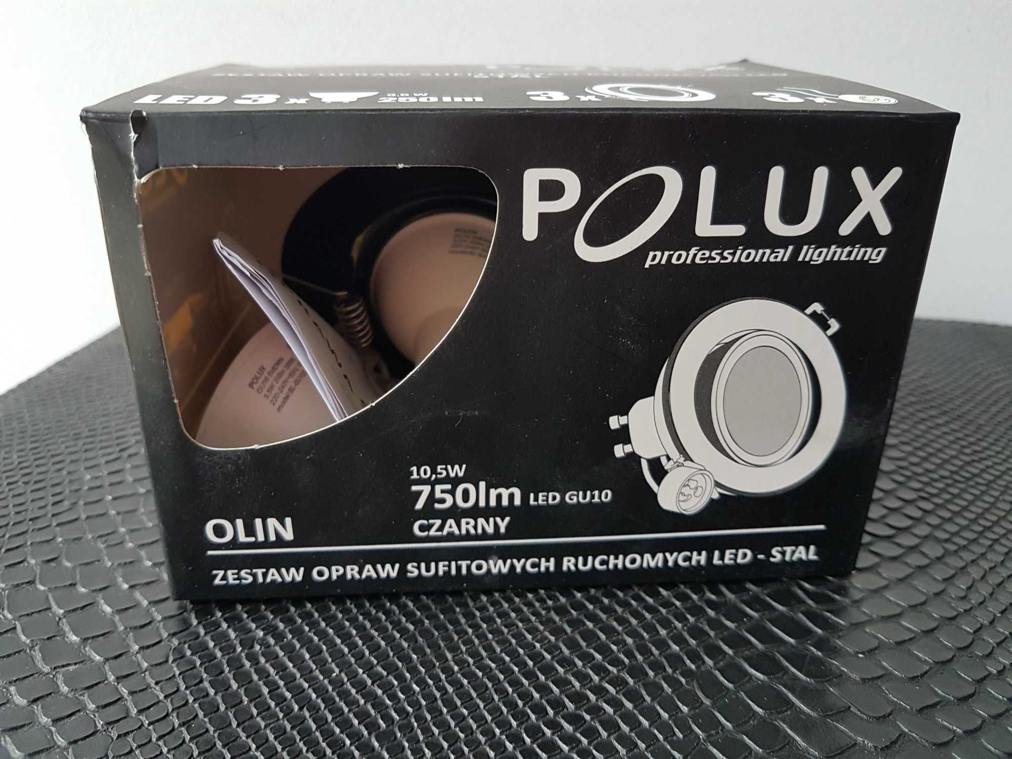 Polux LED OLIN 1 oprawa ruchoma okrągła podtynkowa czarny mat żarówki