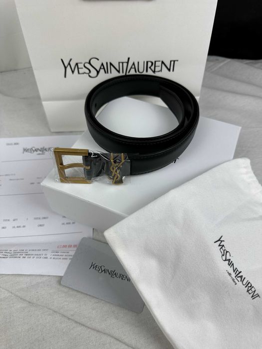 Pasek unisex 3cm Yves Saint Laurent z pudełkiem i torebka nowość 100cm