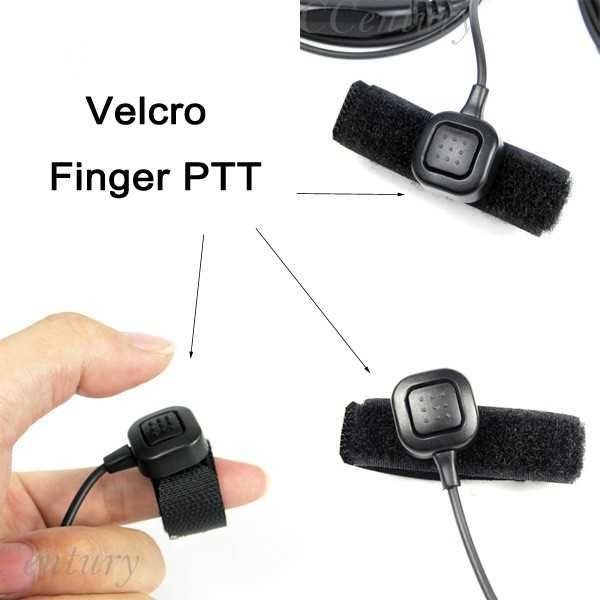 Laringofone PTT Auricular Ajustável Silicone p/Baofeng Kenwood Retevis
