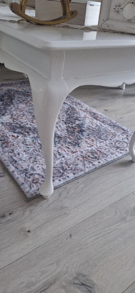 Ława stolik kawowy z duszą Wiktoriański Shabby styl biały