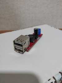 Понижающий преобразователь DC DC на выходе 2 USB, вх 6-40 В, вых 5В 3А