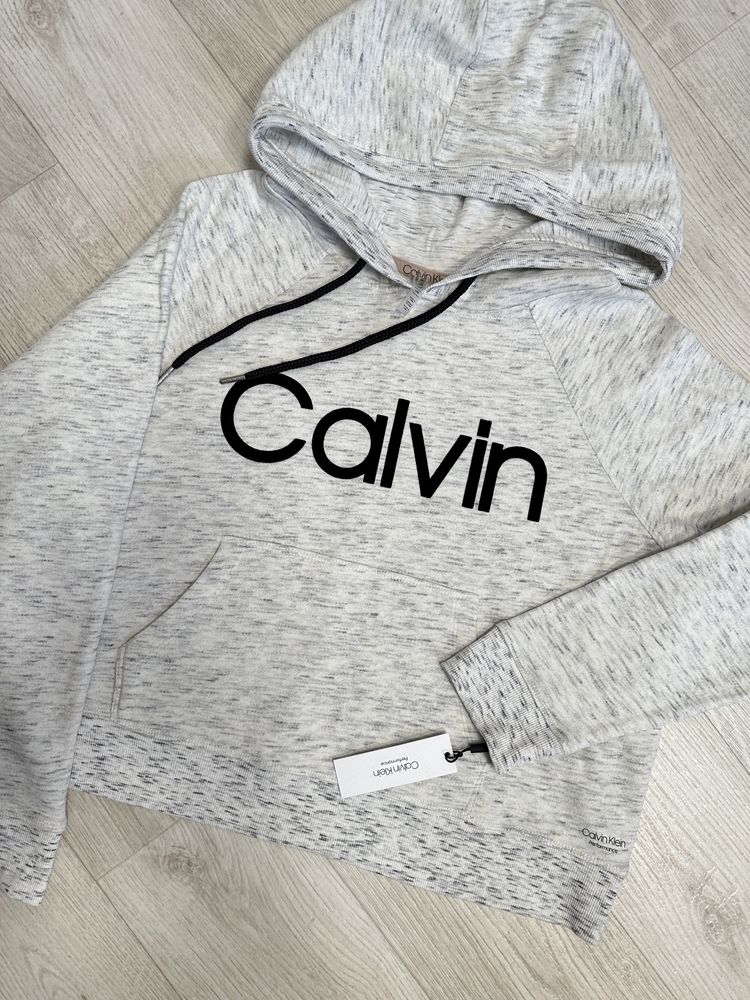 CALVIN KLEIN ОРИГІНАЛ. Світшот кофта худі сіра молочна бежева L XL