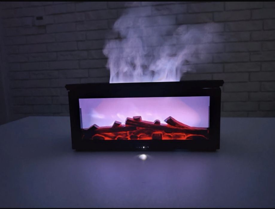 Nawilżacz powietrza kominek led dyfuzor aromaterapia zestaw pilot