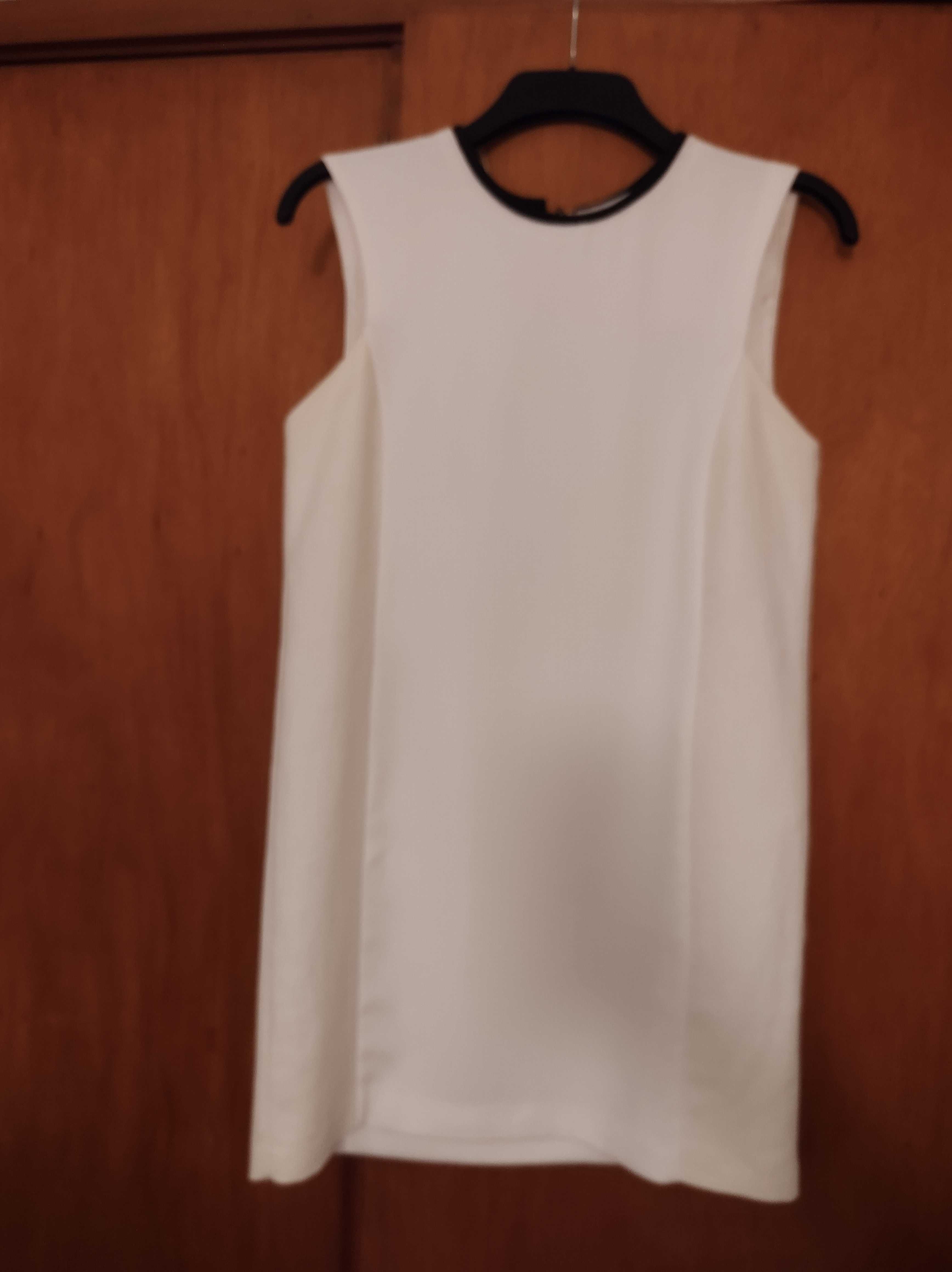 Vestido formal branco duas texturas